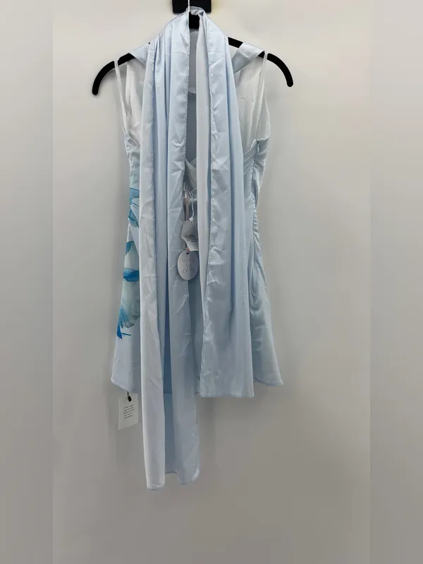 More To Come Demetria Mini Dress in Blue Floral - Image 4
