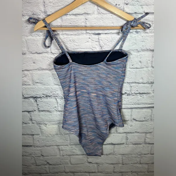 Aerie Blue‎ Space Dye Pique One Piece Cheeky Swimsuit size small - Image 6