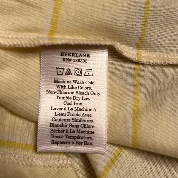 Everlane The Organic Cotton Crew Tee yellow stripe Size S NWT - Image 8