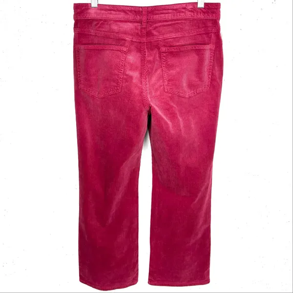 Anthropologie Pilcro Yaya Mid Rise Corduroy Cropped Flare Jeans Pink Rose 29 - Image 3