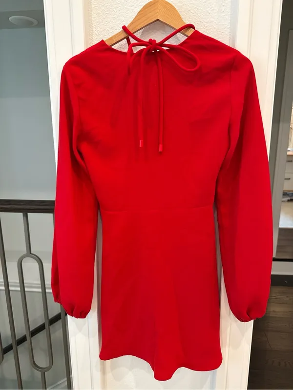 ALC Frank Leslie LS Mini Dress Size 8 NWT Red Long Sleeve $495 - Image 6