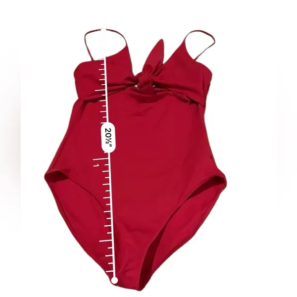 Aritzia Wilfred‎ Red Cutout Tie Front One Piece Swimsuit Sz S - Image 9
