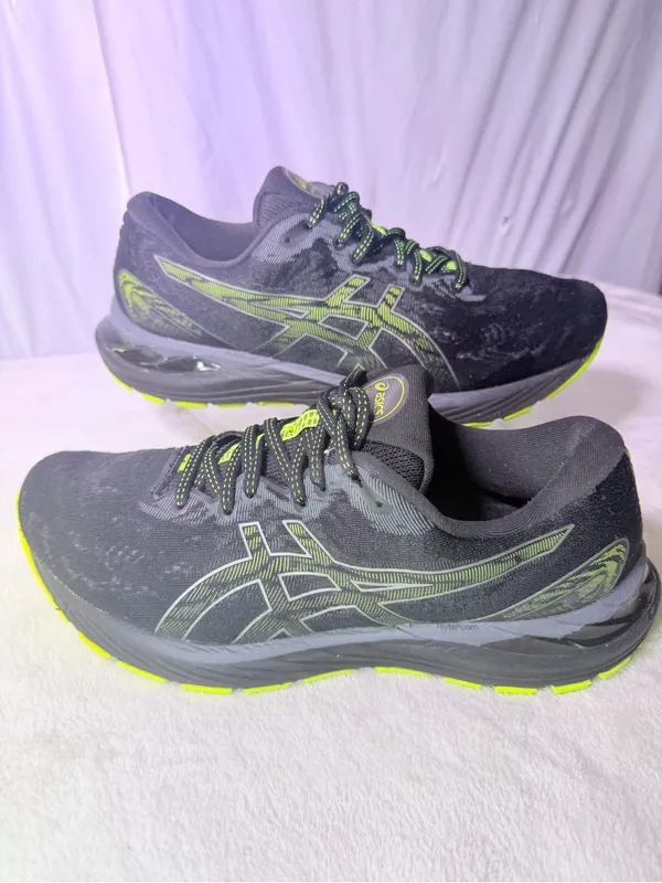 Asics Black Running Shoe with Neon Green Accents - Image 2