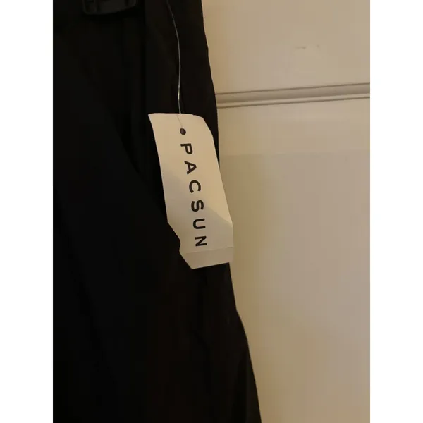 PacSun Womens Black Cargo Parachute‎ Pants Elastic Waist XS New With Tags - Image 2