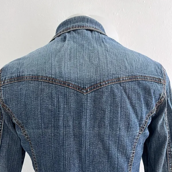 Vinatge Western jean Jacket SMALL BLUE Access AC-3998 spandex Denim - Image 10