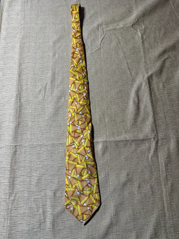 Keith Daniels Mens Tie Candy Corn Halloween Yellow Orange Novelty Necktie - Image 10