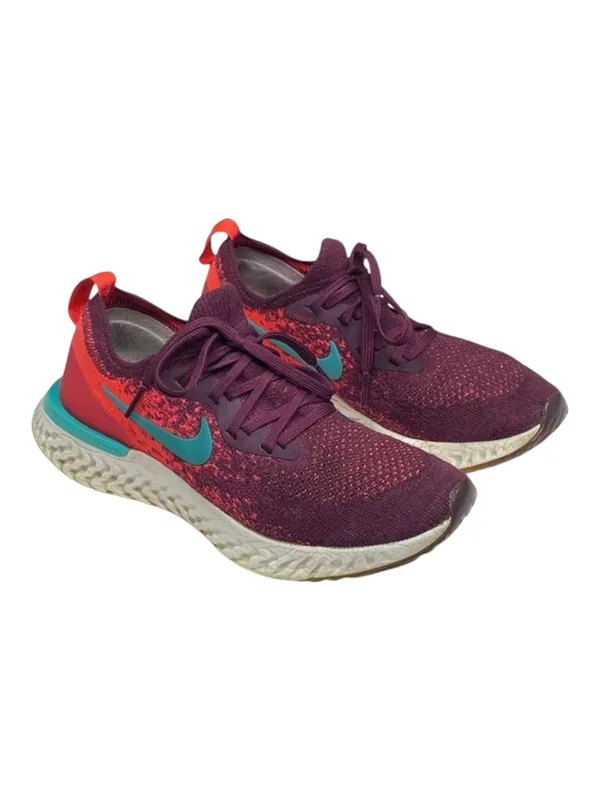 Nike ✔︎ Epic React Flyknit Running Shoes Sneakers ✔︎ Bordeaux Hyper Jade ✔︎ 7.5M - Image 11