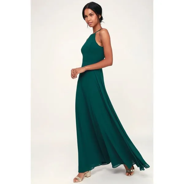 Lulu’s NWT Night of Romance Emerald Green Sleeveless Maxi Dress - Image 4