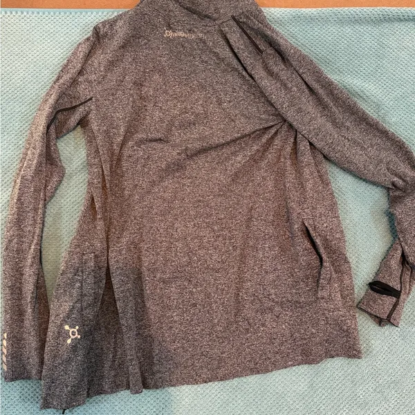 Orangetheory Fitness Gray Heather Performance Zip Jacket Thumbholes Size M - Image 2