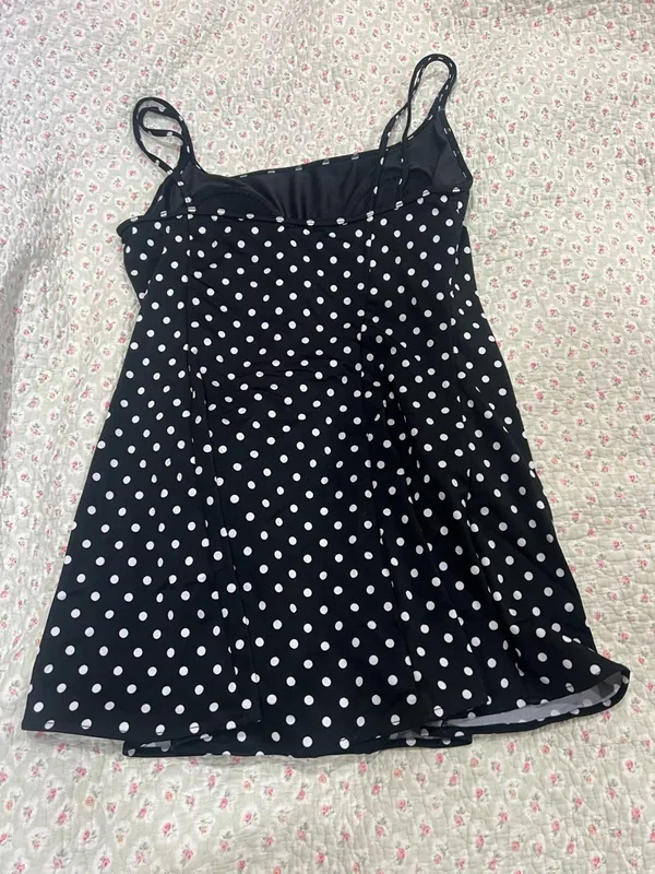 1950s Black Polka Dot dress swimsuit - Image 2