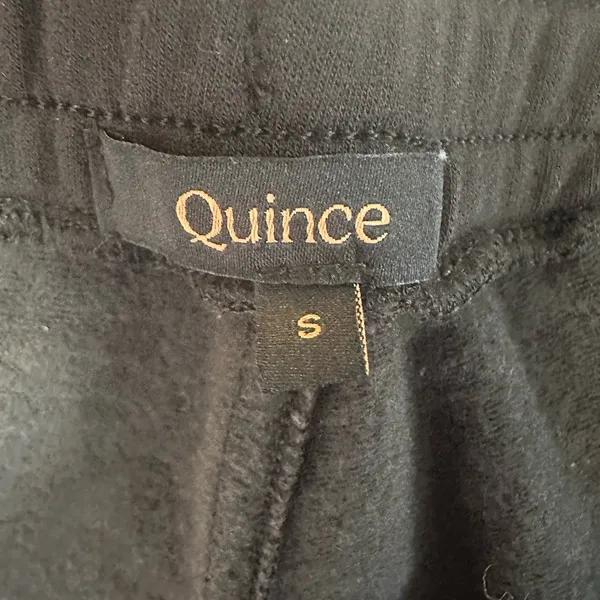 Quince Supersoft Fleece Joggers Womens Size Small Black Pants Lounge Athleisure - Image 4