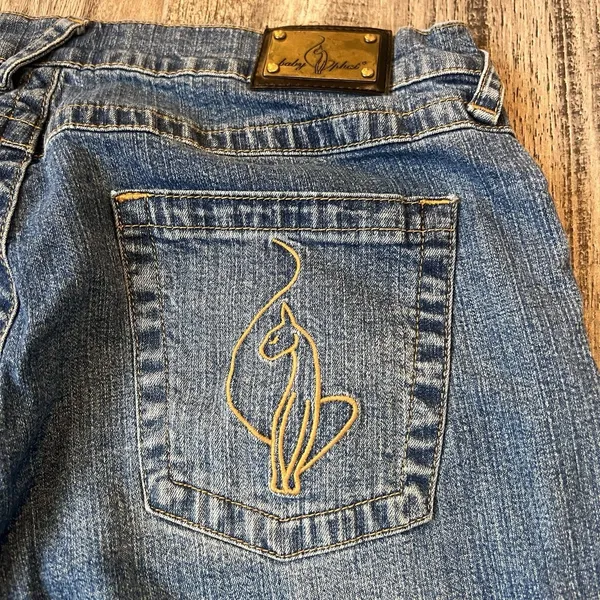 Baby Phat Jeans Bell Bottoms Size 14 Juniors Mid-Rise Vintage Blue Jeans #91 - Image 6
