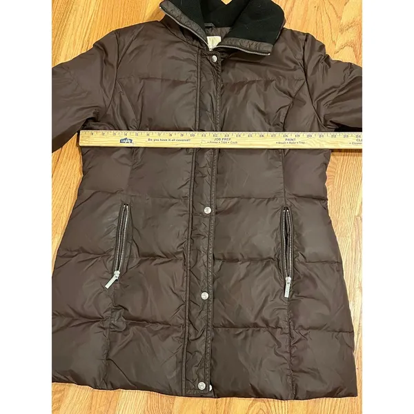 Michael‎ Kors Brown Down Filled Full Zip Warm coat Size Large - Image 9