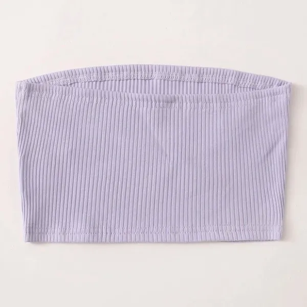 lilac purple ribbed tube top - Image 3