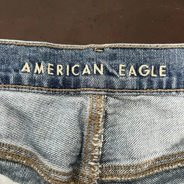 American Eagle 90s Bootcut Denim Blue Jeans Split Hem High Rise Women’s Size 8 R - Image 9