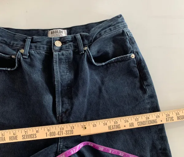 28 Riley High Rise Straight Crop Jeans Unseen Dark Wash Indigo Blue - Image 10