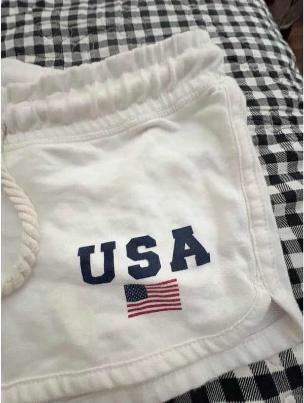 Dreamsickle White USA Lounge Drawstring Shorts - Image 3