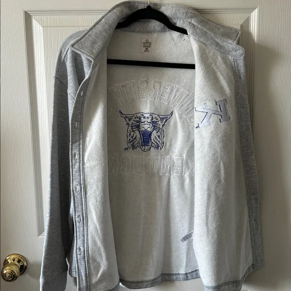 Kentucky Wildcats Game Day Couture Gray/Blue Fleece Button Down Shirt Sz Med‎ - Image 12