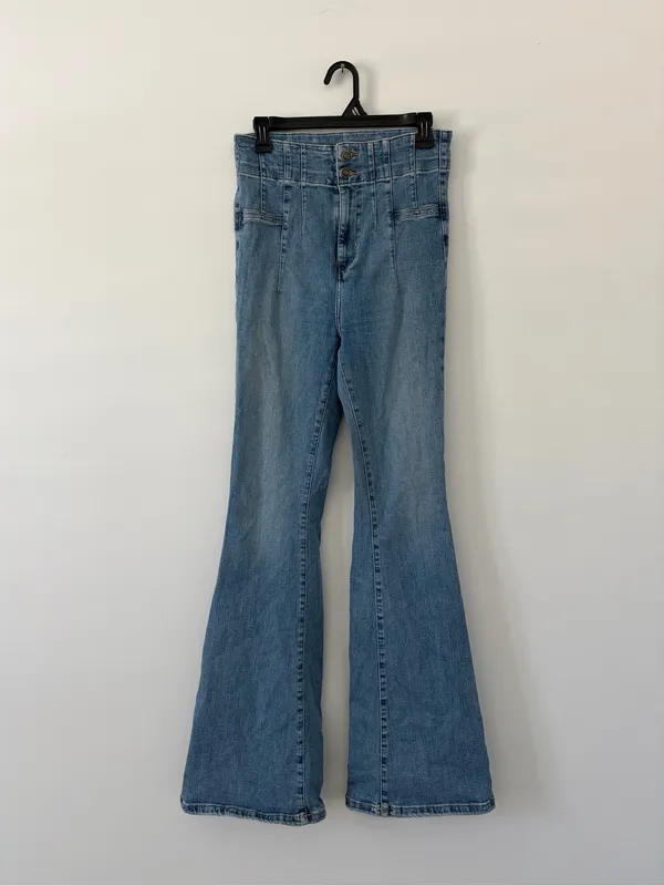 Free People We The Free Jayde High Rise Flare Jeans Sunburst Blue 29 - Image 2