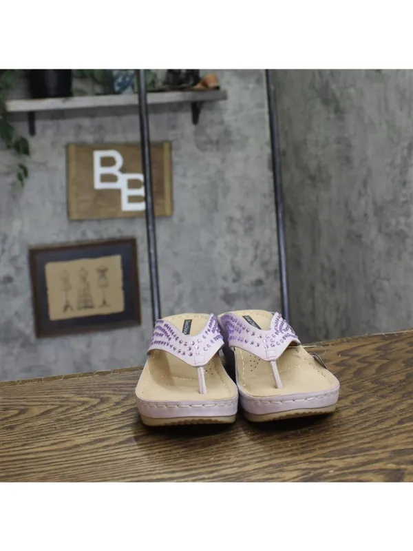 NWT G.C. Shoes Womens Tiana Embellished Comfort Wedge Sandals Tiana Purple 7.5M - Image 8