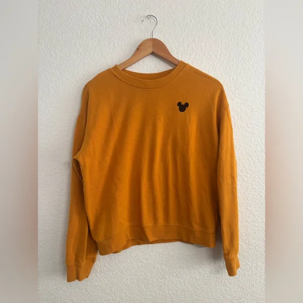 Divided Disney Mickey Mouse Mustard Crew Neck Sweater with Icon - Image 2