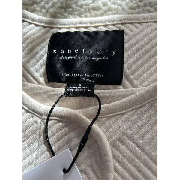 Sanctuary Anthropology Textured Knit Snap Close Shacket Jacket Cream Size S - Image 8