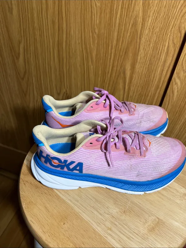 Hoka Women's Pink and Blue Running Sneakers - Image 5