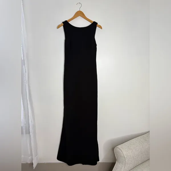 Lulus Love In Your Eyes Black Knotted Mermaid Maxi Dress Size Medium NWT Formal - Image 3