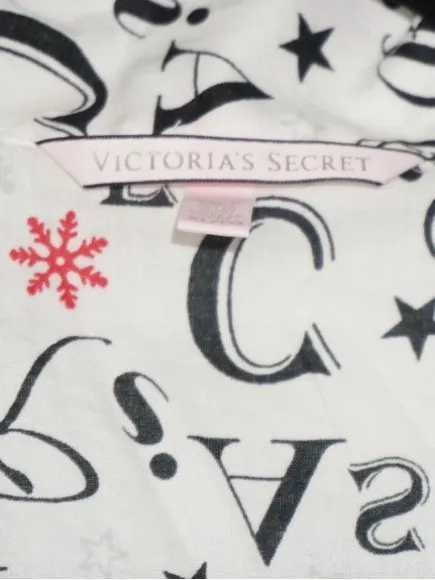 Victoria's Secret LOGO Pajama Set Size: XL Snowflake 100% Cotton Shorts - Image 5