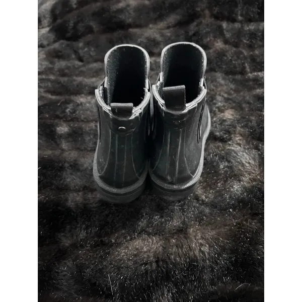 Madewell The Chelsea Rain Boots Womens 8 Black Rubber Chunky Pull On Waterproof - Image 3