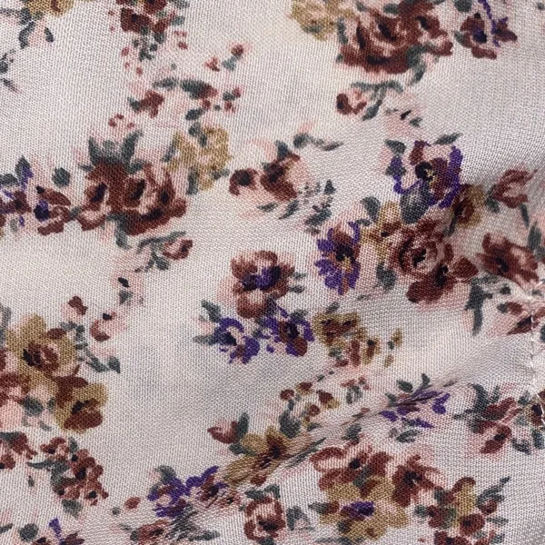 Floral Tiered Midi Dress in White with Mauve Print - Image 7