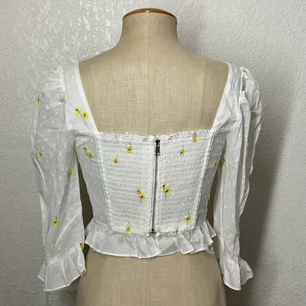 For Love & Lemons Abby Blouse in Ivory corset top Size M - Image 5
