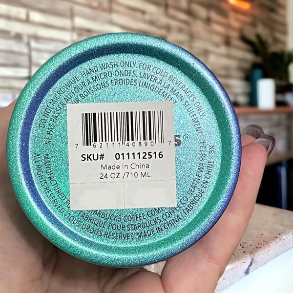 Starbucks NEW Stainless Steel Green & Blue Ombré 24 oz Tumbler with Straw - Image 6