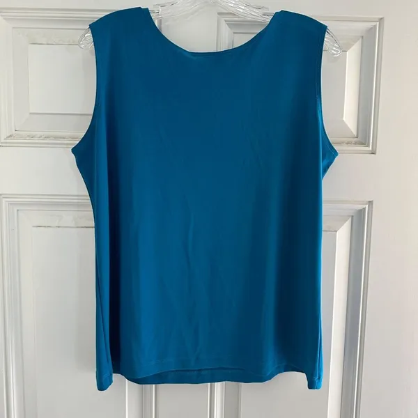 C&C Studio Women’s Stretch Knit Sleeveless Top Size Large Blue - Image 4