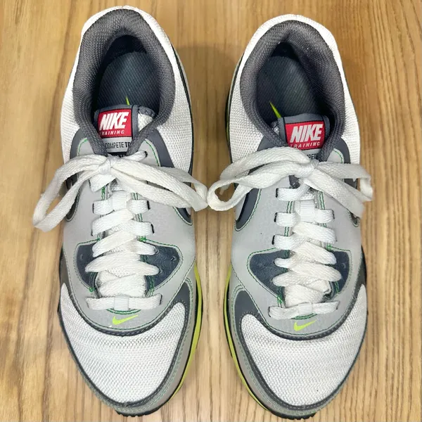 Nike Air Complete TR Training Shoe White Gray Sneaker Shoes Lime Accents Active - Image 3