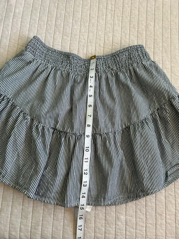 American eagle coastal western striped tiered mini skirt skort M pull on - Image 5