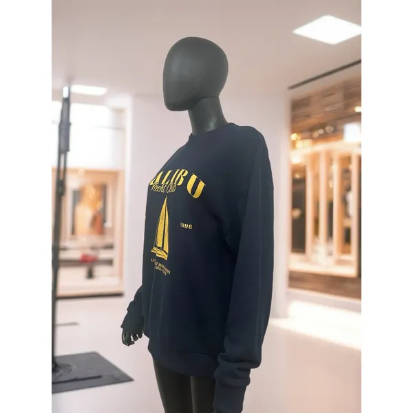 ASOS Malibu Yacht Club Graphic Sweatshirt XS Navy‎ - Image 6