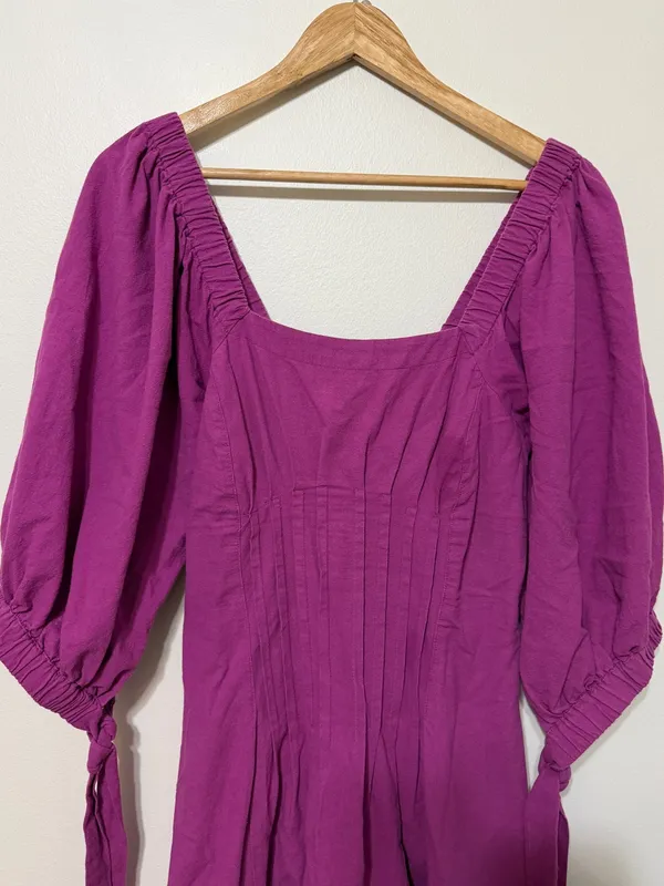 Free People Cerise Mini Dress size small purple cotton boho summer beach - Image 4