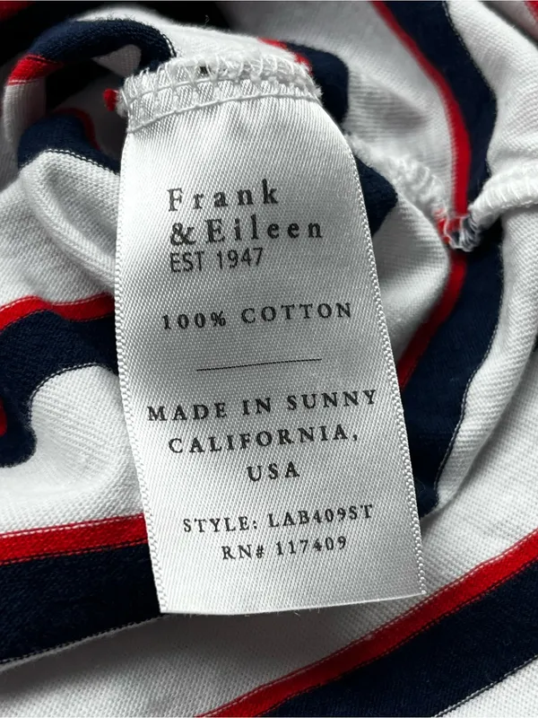 Frank & Eileen Cory Muscle Tee Maxi Dress Red Blue White Striped Crewneck Large - Image 5