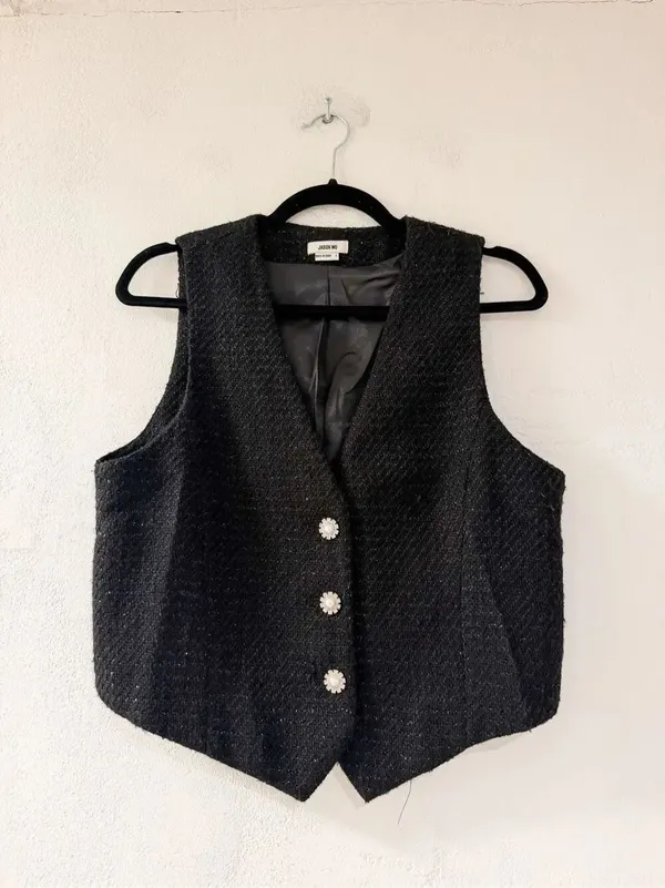 Jason Wu Vest in Black Sparkle Large - Image 2