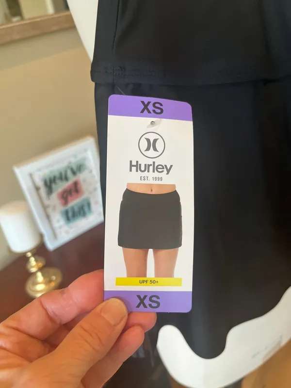 Hurley Skort Black Solid Swim Athletic Tennis Golf Activewear New Women’s XS - Image 7