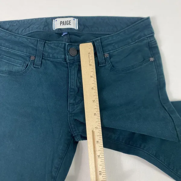 Paige Jeans‎ Womens 27 Blue Medium Wash Skinny Low Rise Stretch Denim Made USA - Image 6