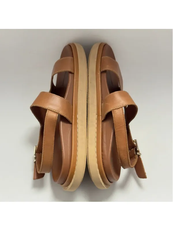ALOHAS Lorelei Cut Out Leather Footbed Flat Sandal Tan Size 8.5 - Image 9