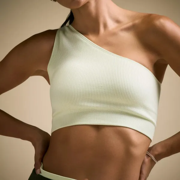Calia by Carrie Women's Seamless One Shoulder Sports Bra in Matcha Frost size M NWT $38 - Image 4