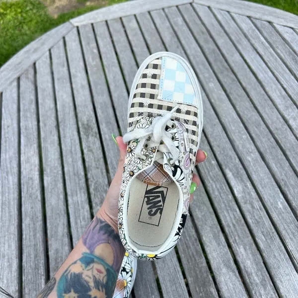 Vans‎ MEADOW PATCHWORK ERA SHOES Size woman’s 5.0 floral checkers spring summer - Image 8