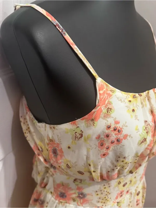 AS U WISH Floral Sundress Large Cottagecore Tie Back Cutout Midi Dress - Image 2