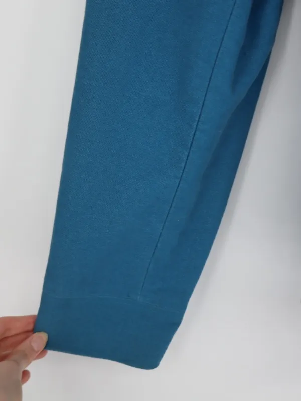 L.L.Bean Cumberland Jacket Women’s Mediim Regular Teal Blue Belted Cotton Trench - Image 8
