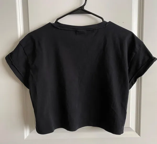 Gymshark Fraction Crop Top in Black/White - Image 3