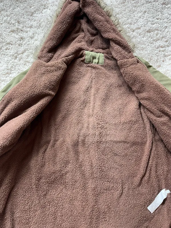 Green and brown down puffer jacket Size L - Image 4