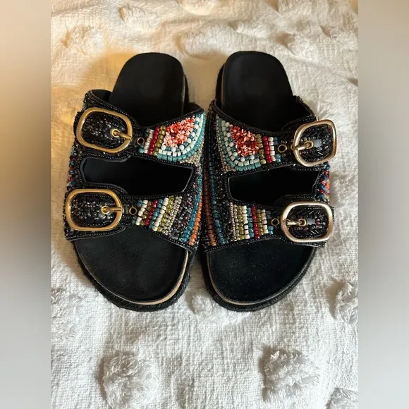 The Viral House Of Harlow 1960 Beaded Buckle Sandals - Image 2